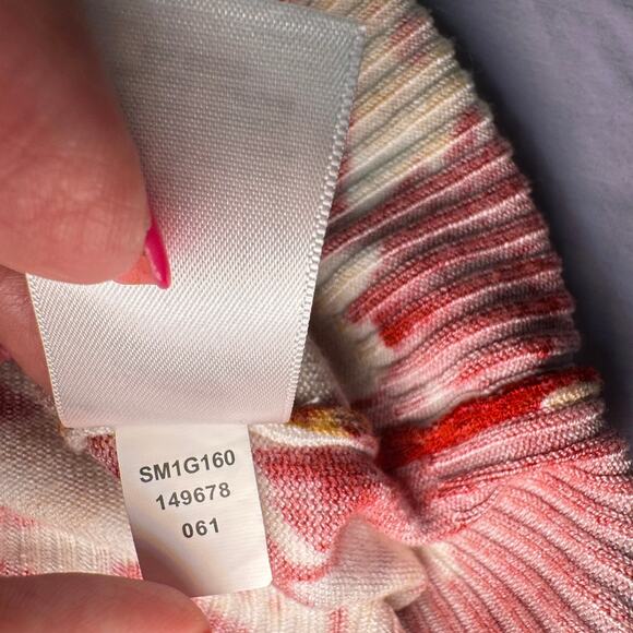 Cable & Gauge Women's sz Medium Crew Neck Long Sleeve Rust Floral Sweater Light - Picture 5 of 9